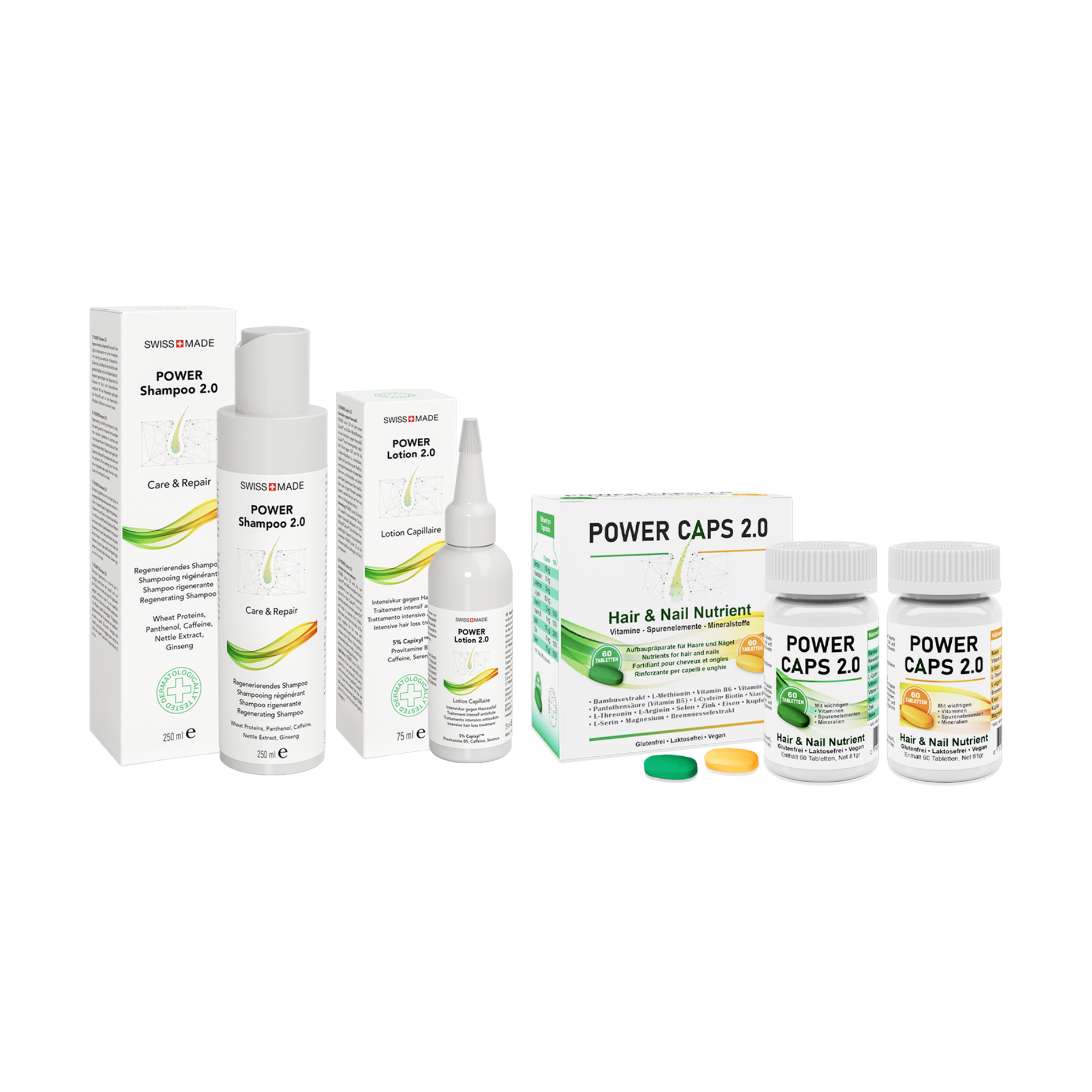 POWER 2.0 Haarpflege-Set mit Kapseln, Lotion & Shampoo – ganzheitliche Behandlung bei Haarausfall und dünner werdendem Haar