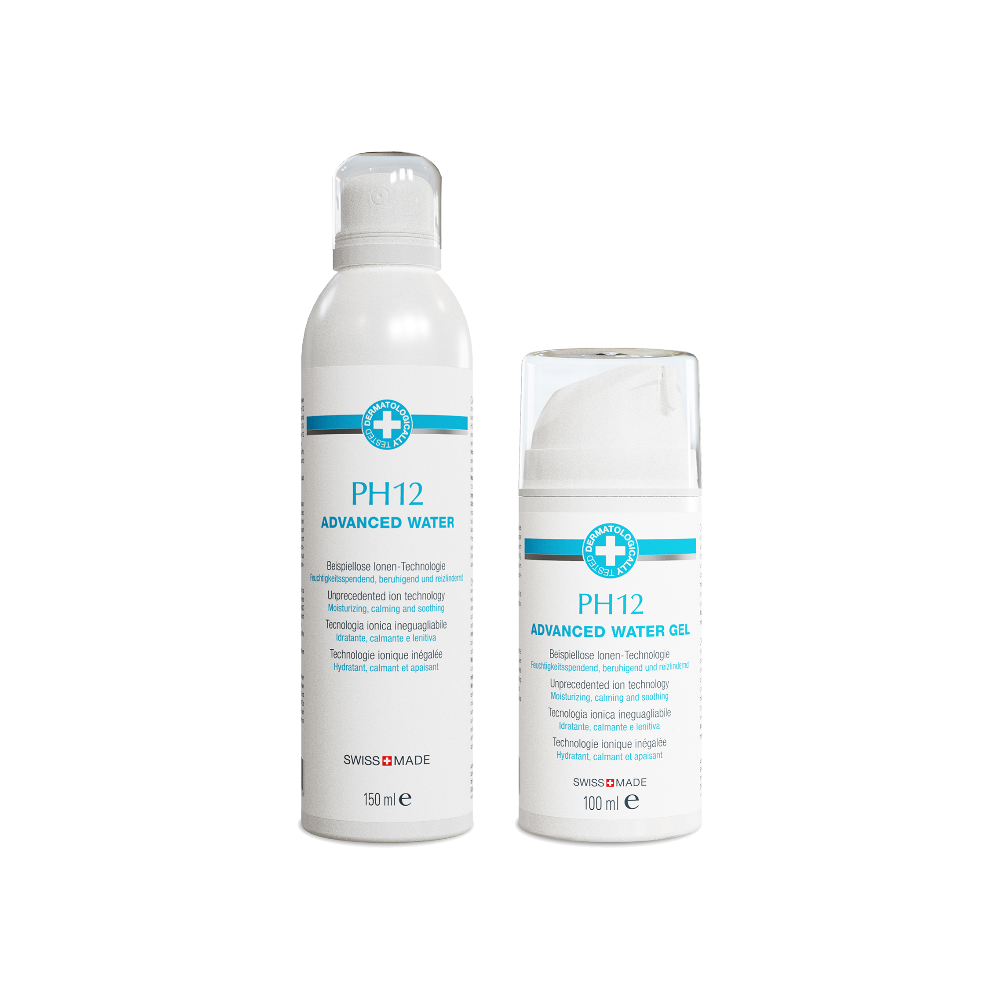PH12 Hautpflege-Set mit Spray &amp; Gel – sanfte, basische Pflege mit superionisiertem Wasser zur Beruhigung und Regeneration der Haut